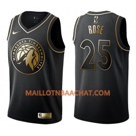 Maillot NBA Minnesota Timberwolves Derrick Rose 25 Nike Noir Golden Edition Swingman - Homme